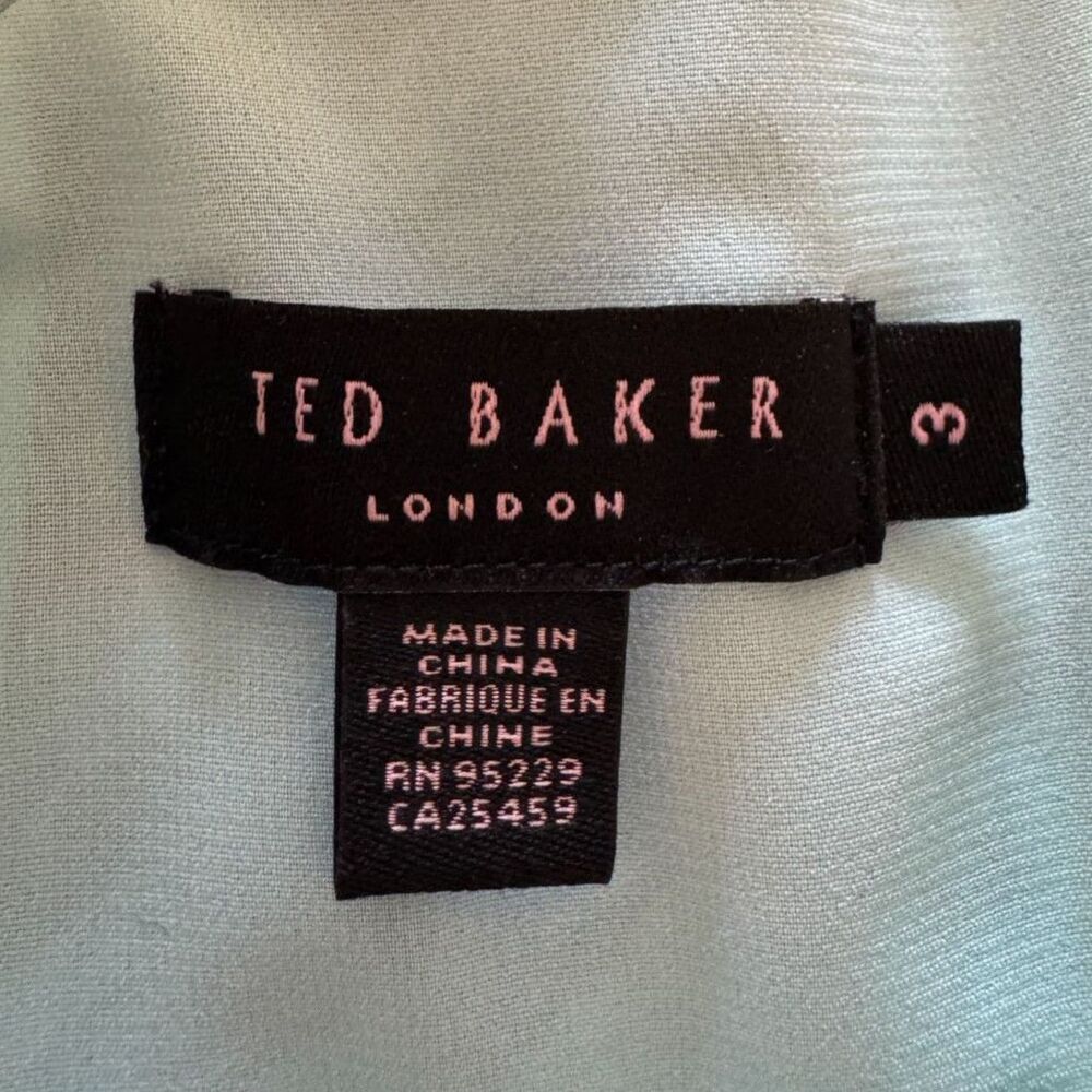 Ted Baker | Carii Dragonfly Bow Tie Dress Size Ted 3 US 8 Sleeveless Open Back - Picture 8 of 9